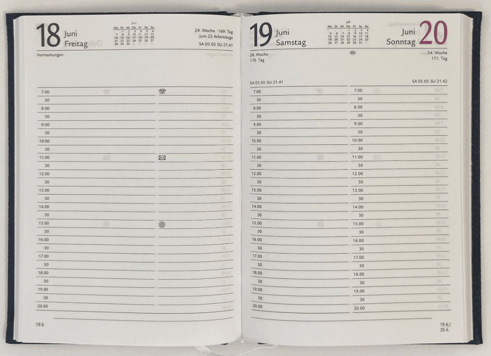 KALENDER-BUCH 2027 A6 Armonia Blau