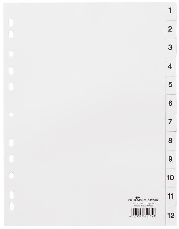 DURABLE Register A4 1-12 weiss