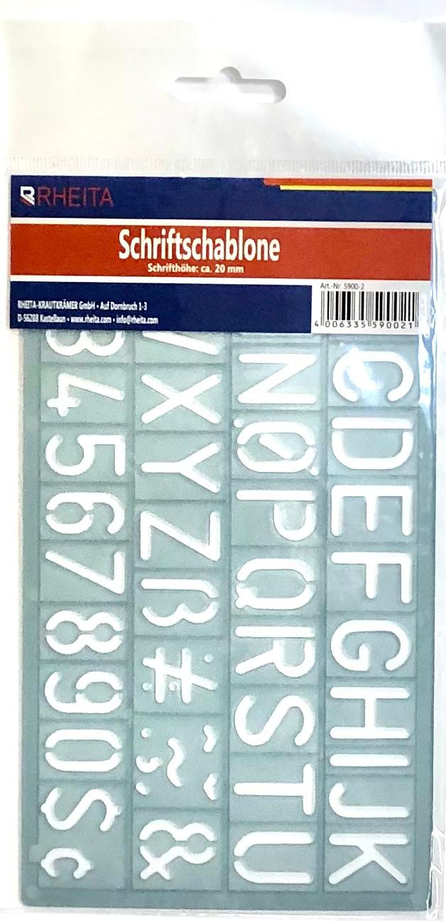 RHEITA Schrift-Schablone 20mm
