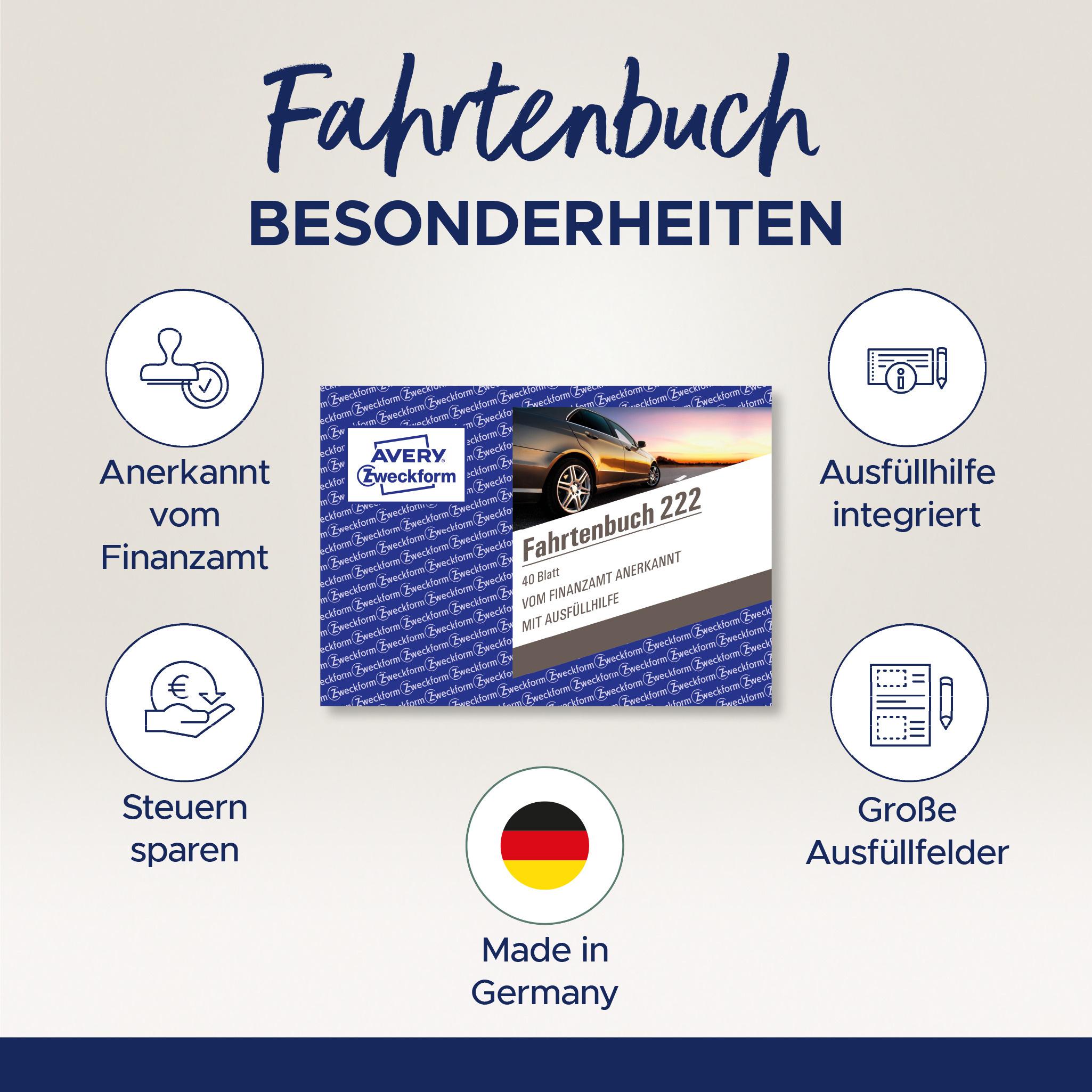 Produktbild AVERY Zweckform Formular Fahrtenbuch 222, über 2 Seiten, DIN A6 9 von 23