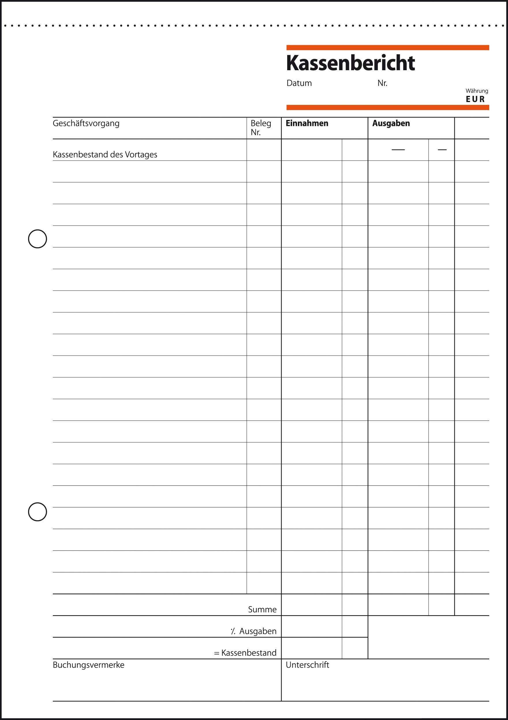 Produktbild sigel Kassenbericht KA518 A5 50Blatt 7 von 7