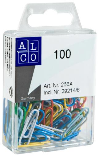 ALCO Büroklammern 100 Stück 26mm farbig