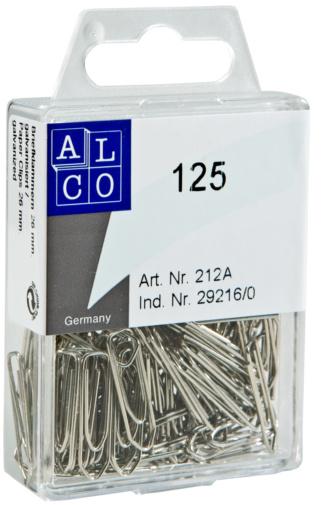 ALCO Büroklammern 125 Stück 26mm verzinkt