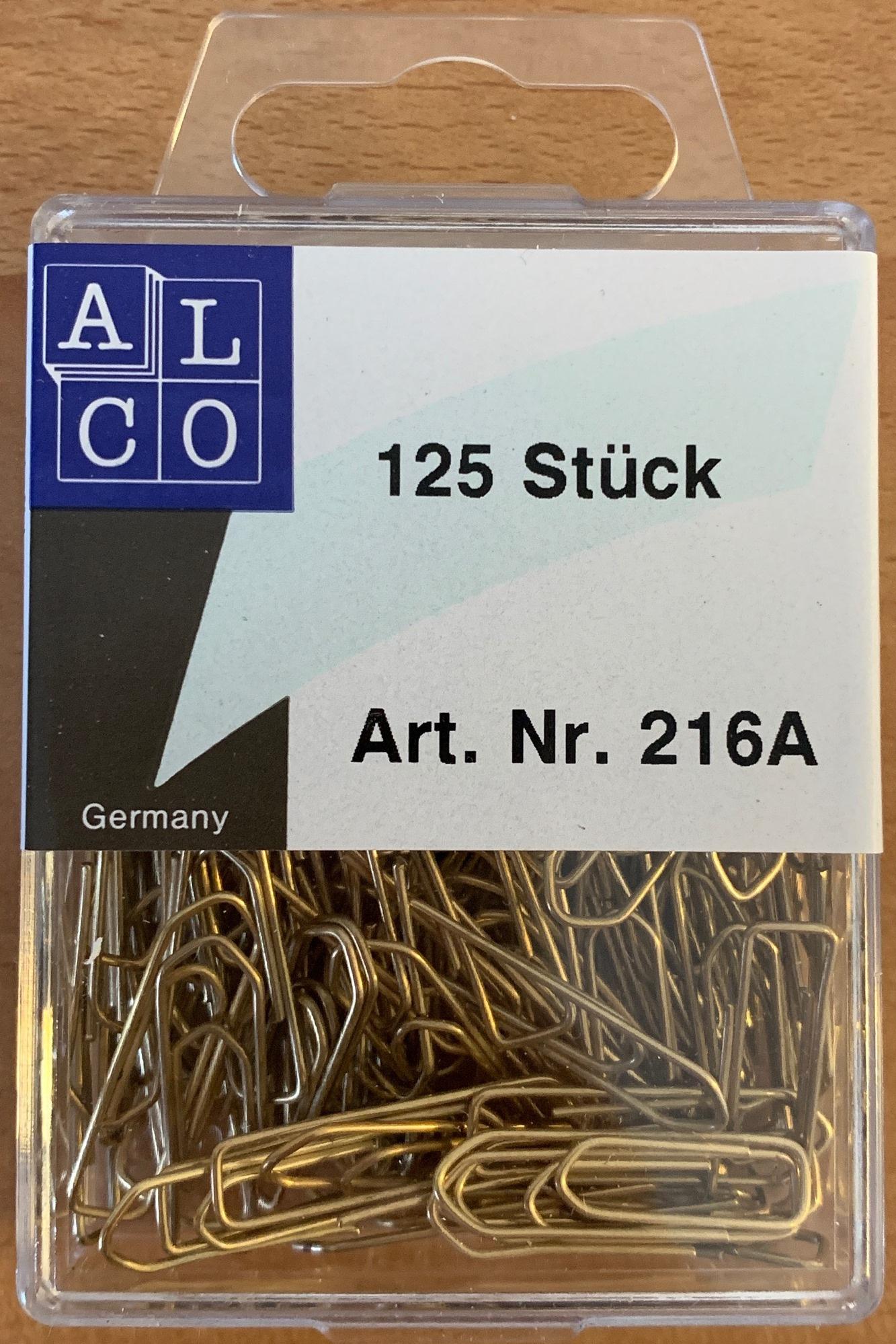 ALCO Büroklammern 125 Stück 26mm Messing