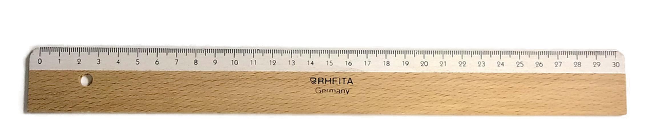 RHEITA Lineal aus Holz mit weissem Untergrund 30cm