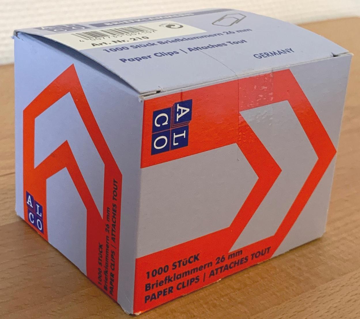 ALCO Büroklammern 1000 Stück 26mm glanzverzinkt
