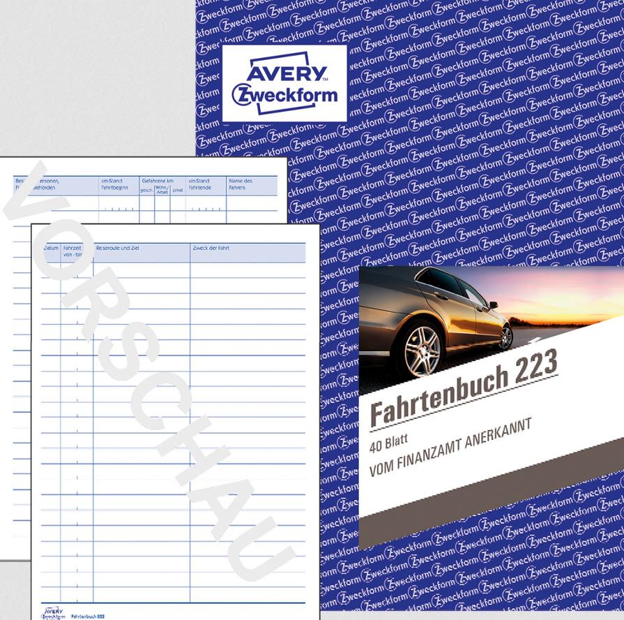 AVERY Zweckform Fahrtenbuch 223, steuerlicher km-Nachweis, mit Jahresabrechnung, DIN A5