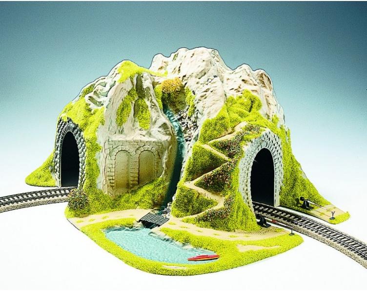 NOCH 05170 H0 - Ecktunnel, 1-gleisig; 41 x 37 x 22cm