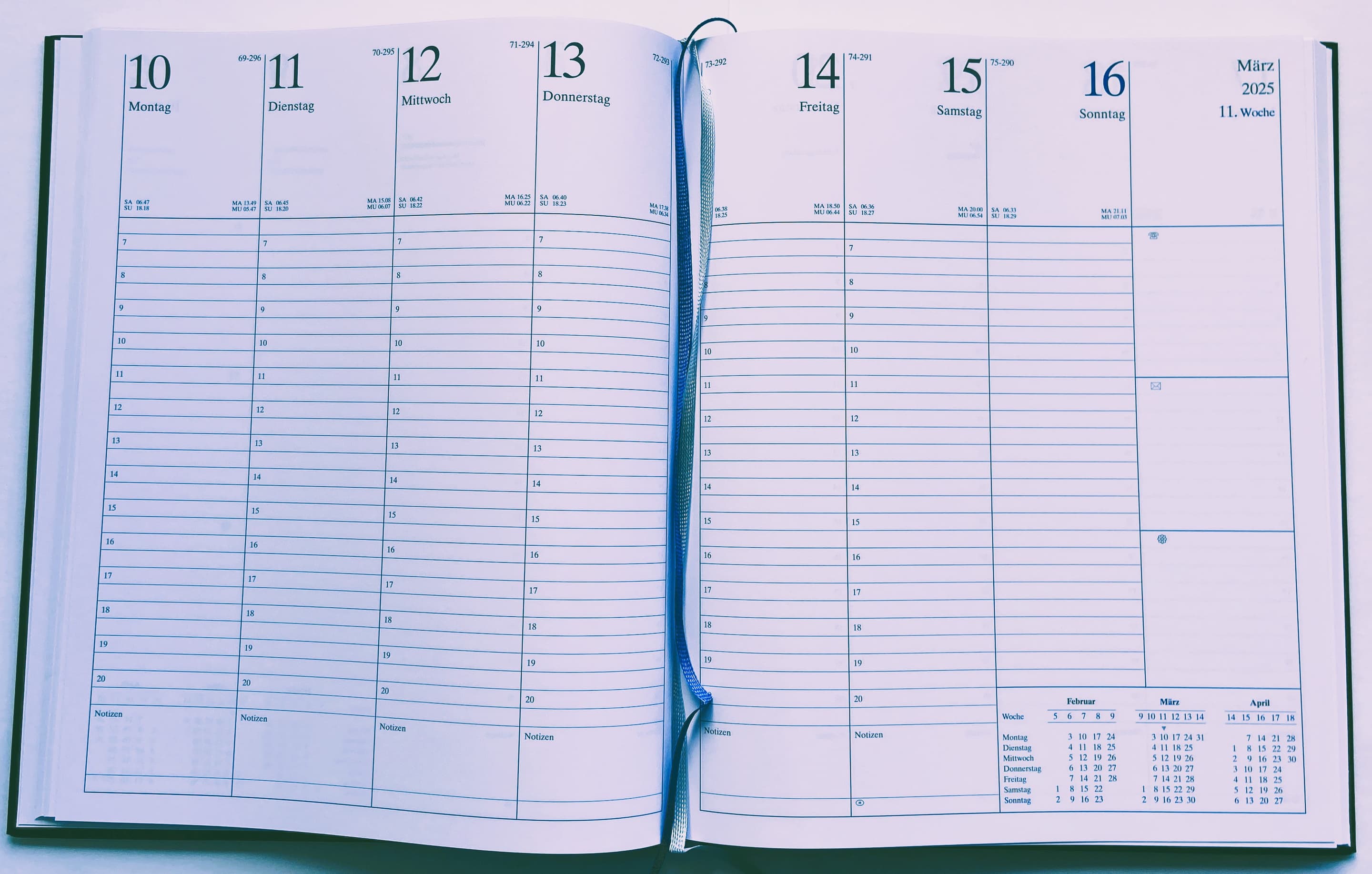 Produktbild Wochen-Kalender-Buch 2025  21 x 26cm Schwarz 1 Woche/2 Seiten 2 von 2