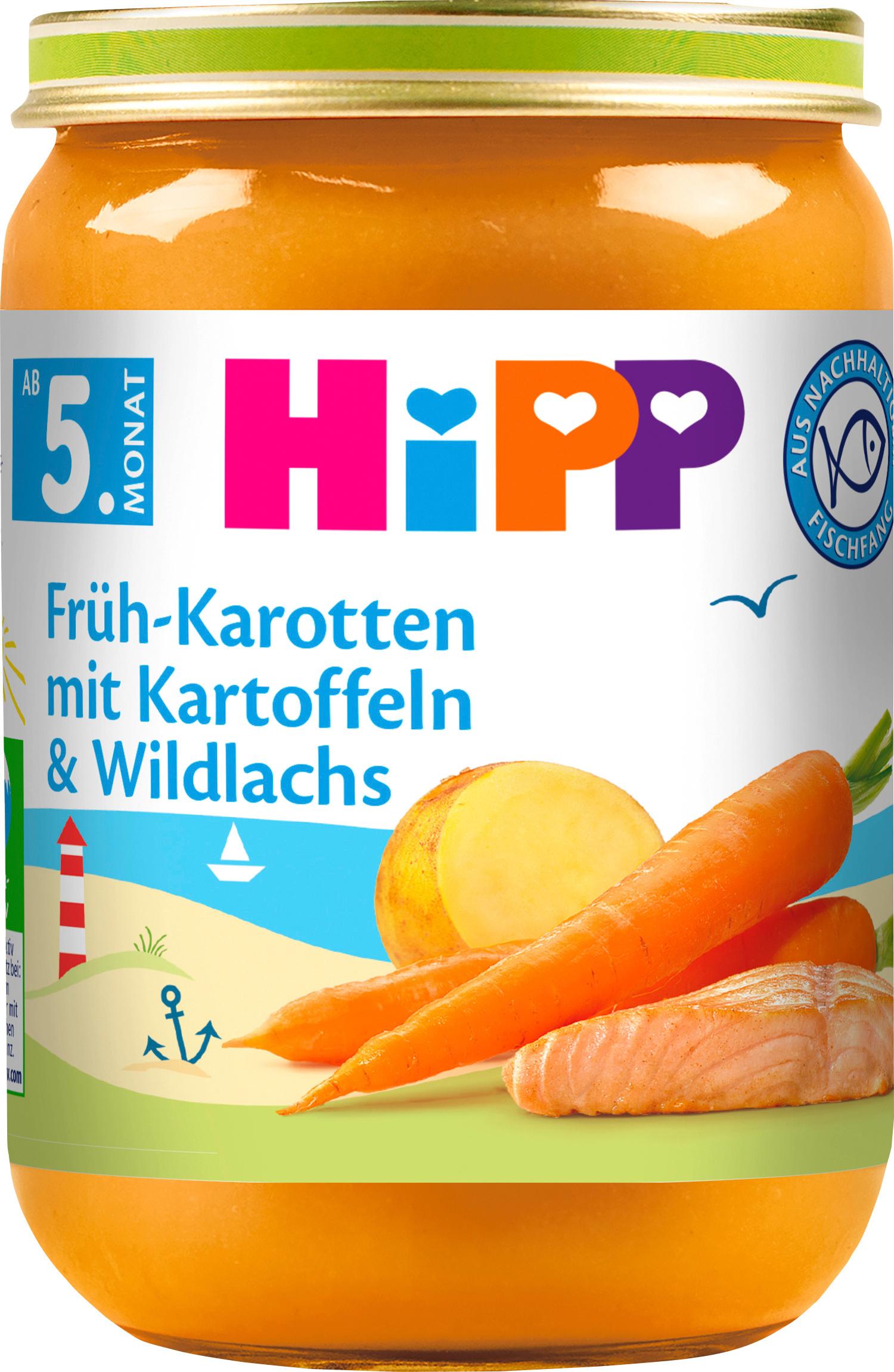 HiPP Menüs: Bio Früh-Karotten mit Kartoffeln und Wildlachs