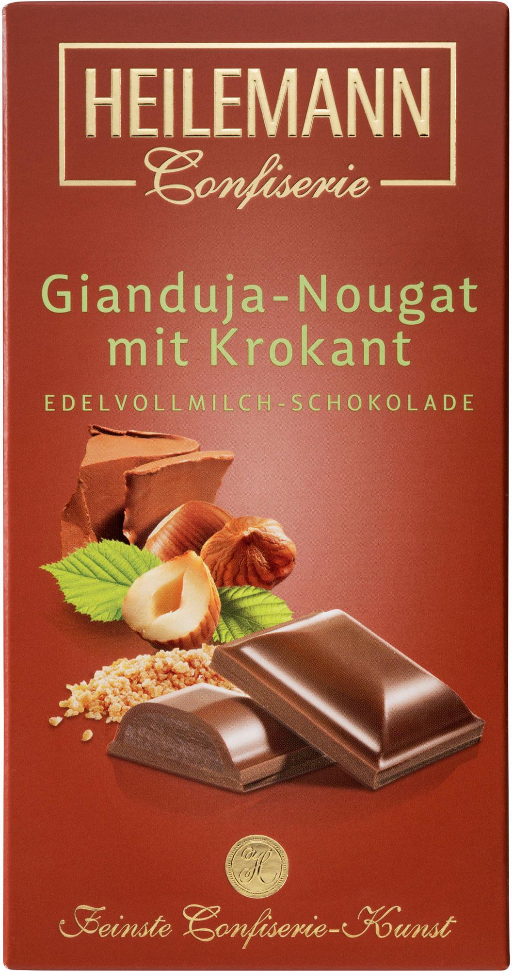 Heilemann Gianduja-Nougat mit Krokant in Edelvollmilch-Schokolade