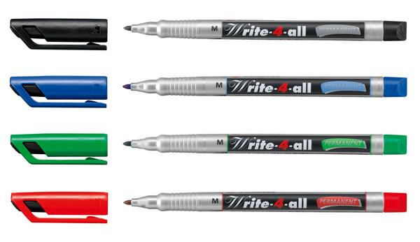 Produktbild STABILO® Permanent-Marker - STABILO Write-4-all - medium - 4er Pack - blau, rot, grün, schwarz 2 von 9