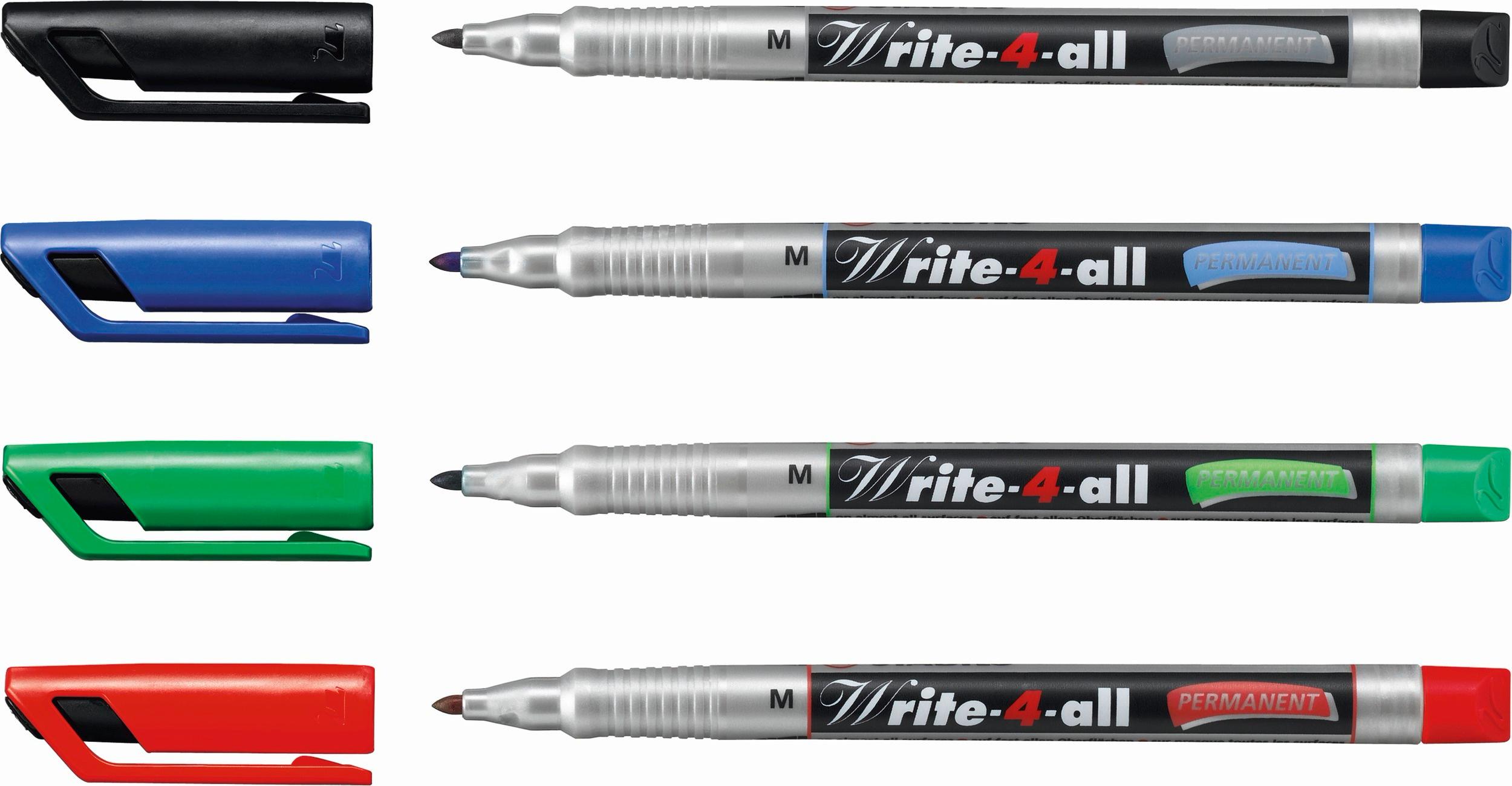 Produktbild STABILO® Permanent-Marker - STABILO Write-4-all - medium - 4er Pack - blau, rot, grün, schwarz 5 von 9