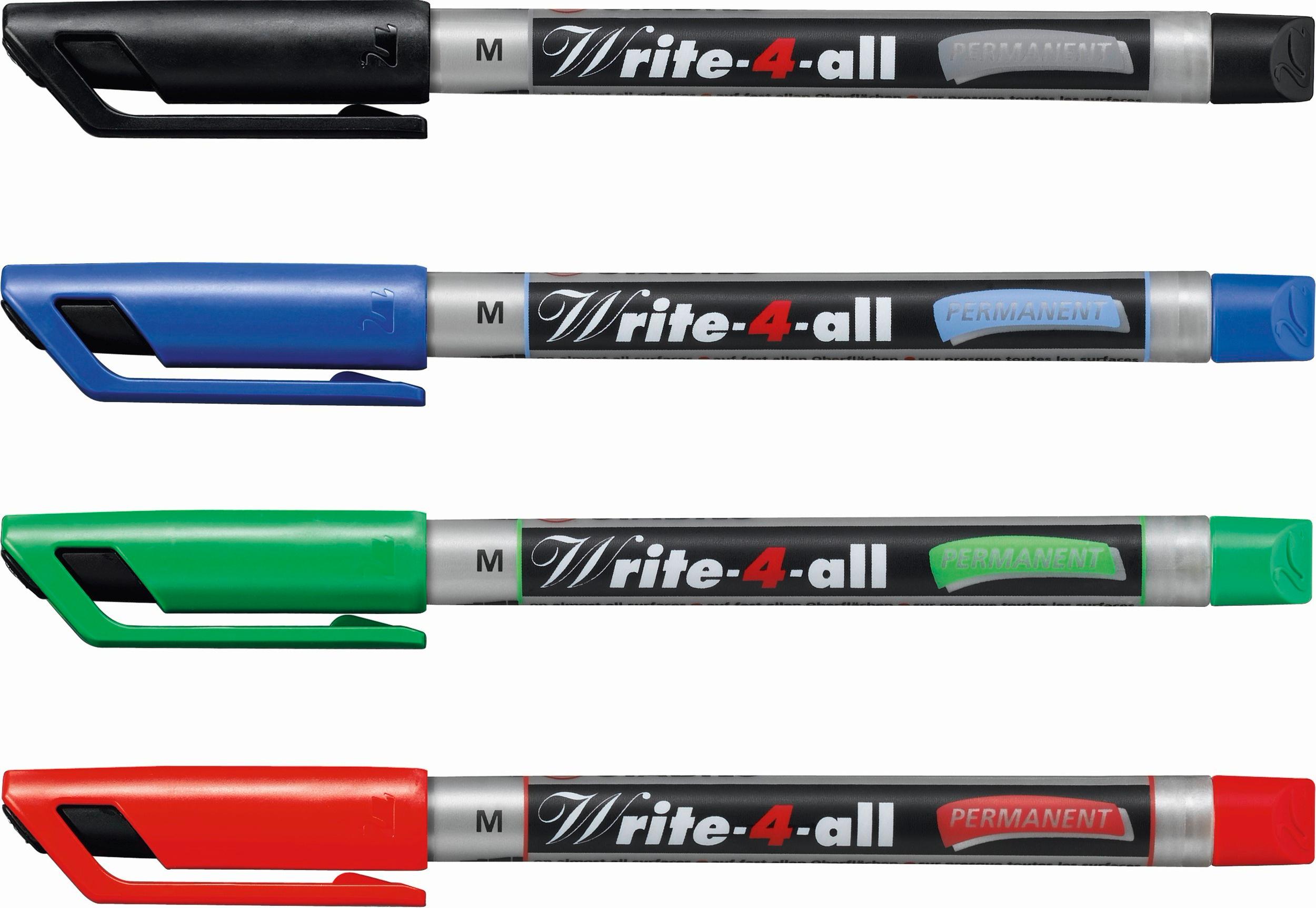 Produktbild STABILO® Permanent-Marker - STABILO Write-4-all - medium - 4er Pack - blau, rot, grün, schwarz 6 von 9