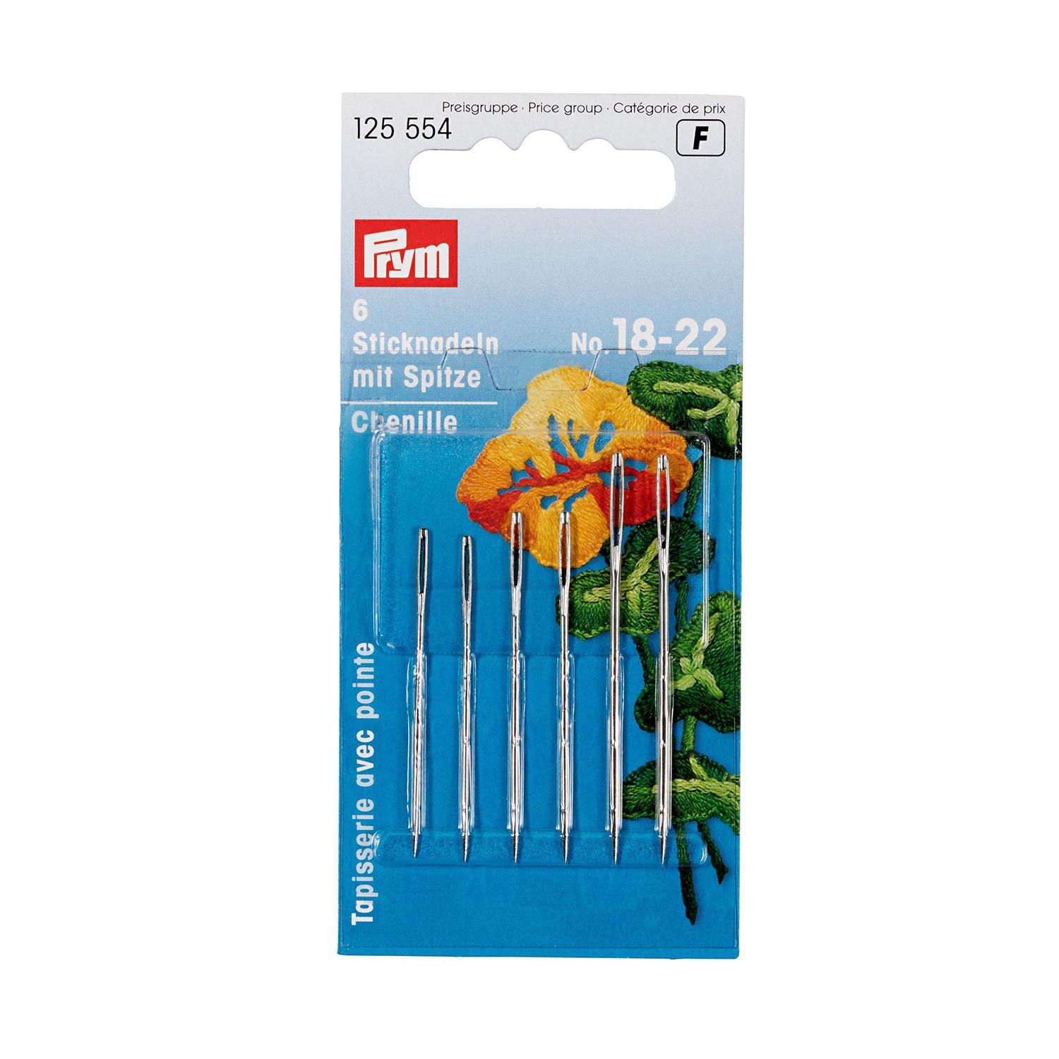 Prym Sticknadeln mit Spitze ST 18 1,20 x 50 mm silberfarbig