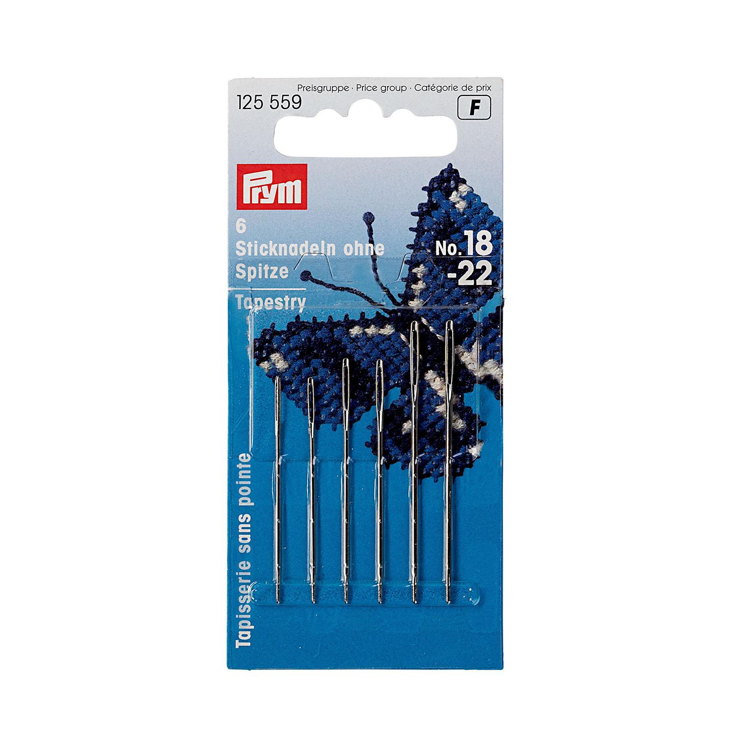 Prym Sticknadeln ohne Spitze ST 24 0,80 x 37 mm silberfarbig