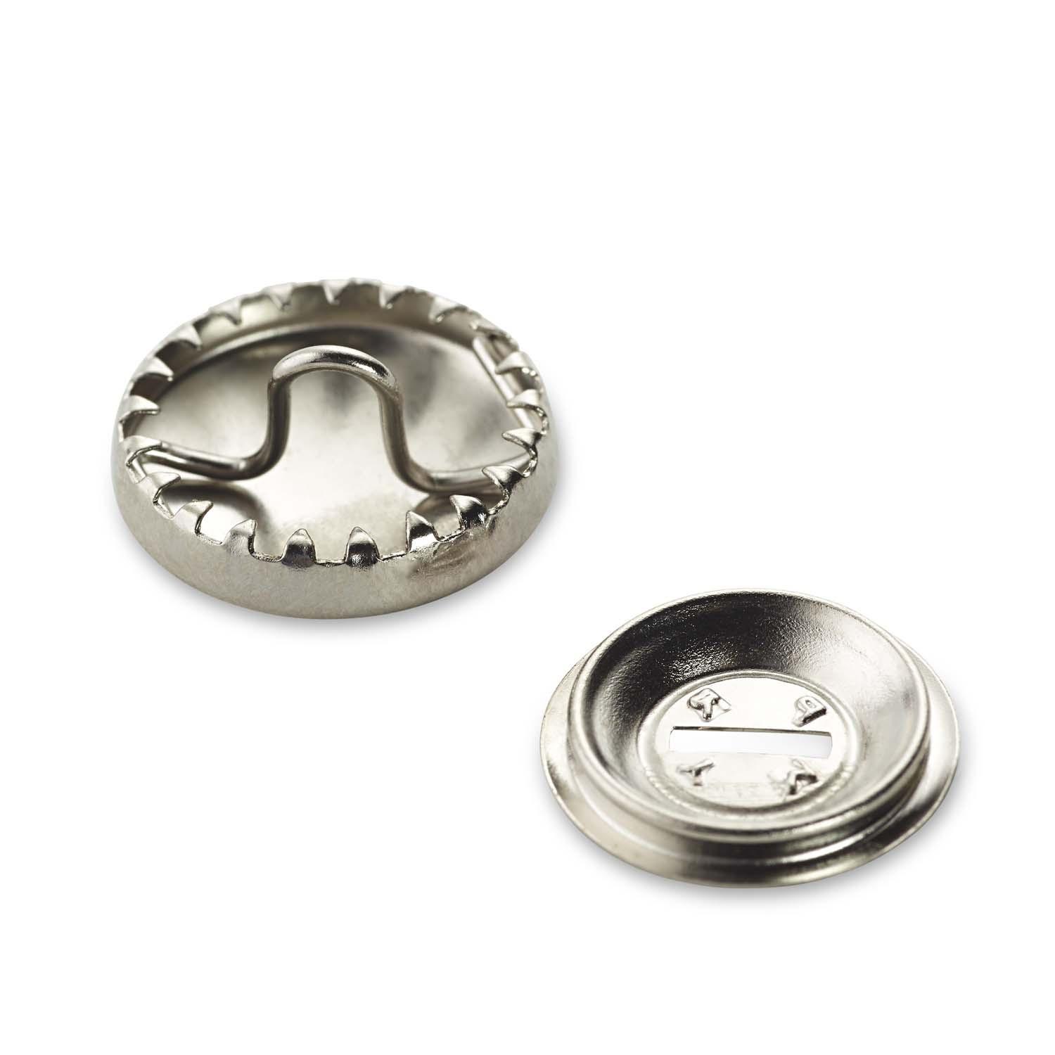 Produktbild Prym überziehbare Knöpfe mit Werkzeug Messing 15 mm silberfarbig 3 von 3