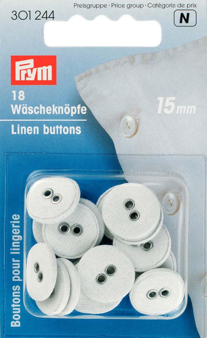 Prym Wäscheknöpfe Leinen 24''15 mm weiß