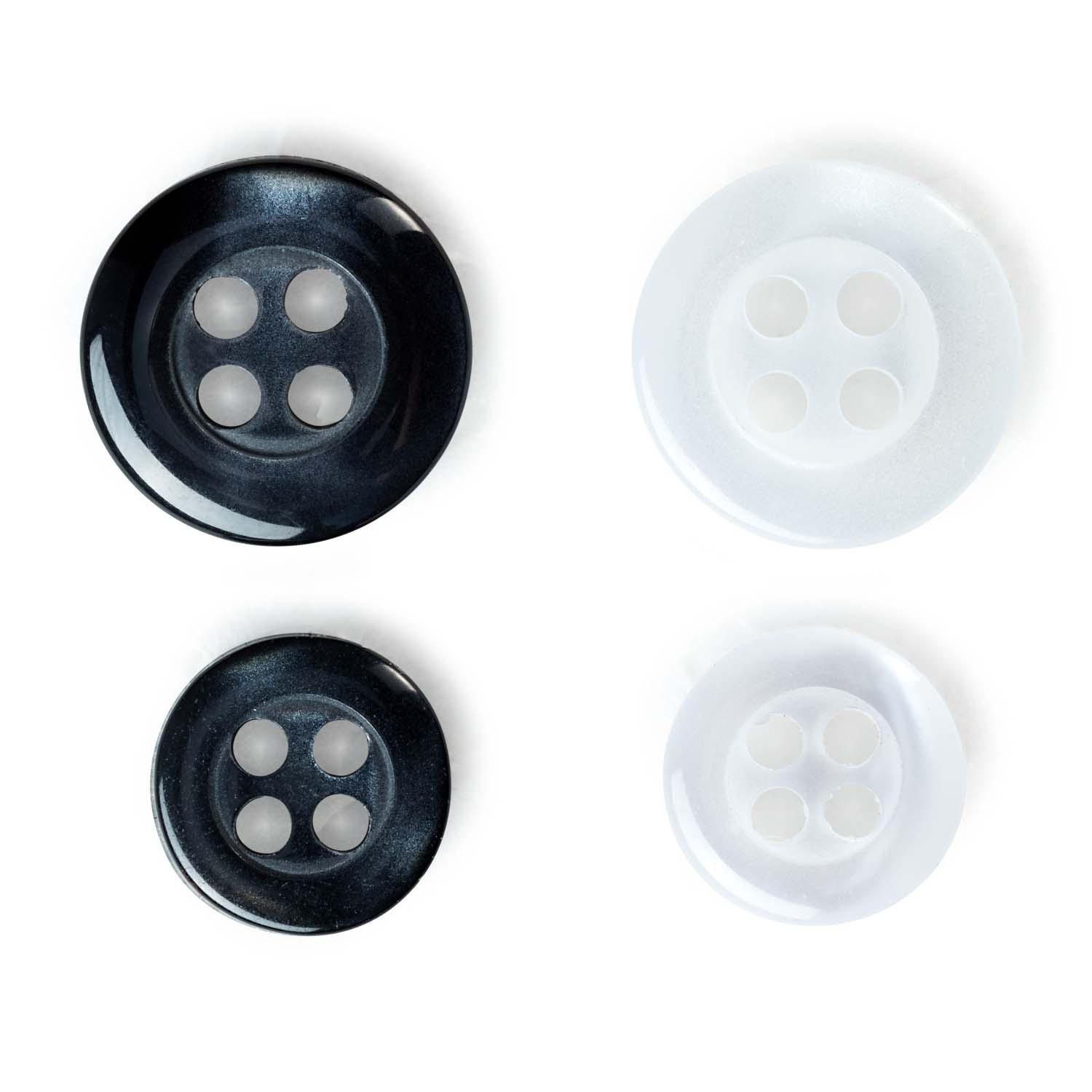 Produktbild Prym Hemdenknöpfe Kunststoff 11 + 9 mm anthrazit, perlmuttfarben 2 von 2