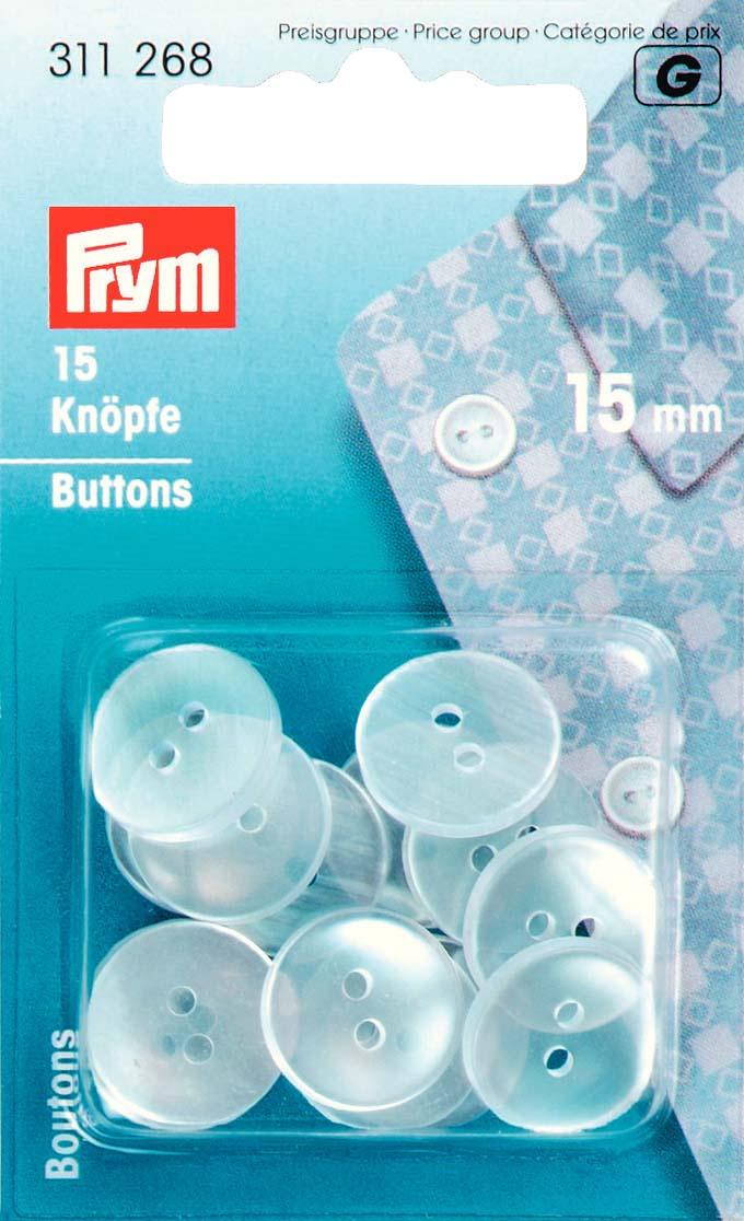 Prym Kittel-/Schlafanzugknöpfe Kunststoff 15 mm perlmutt