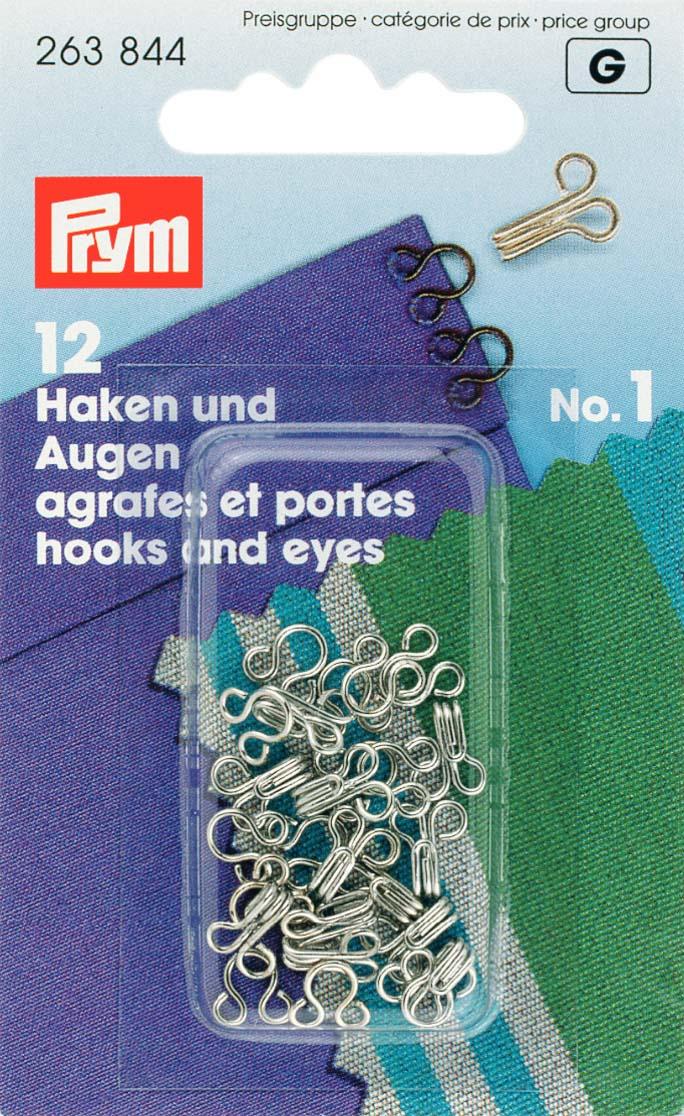 Prym Federhaken und -augen Messing Gr. 1 silber