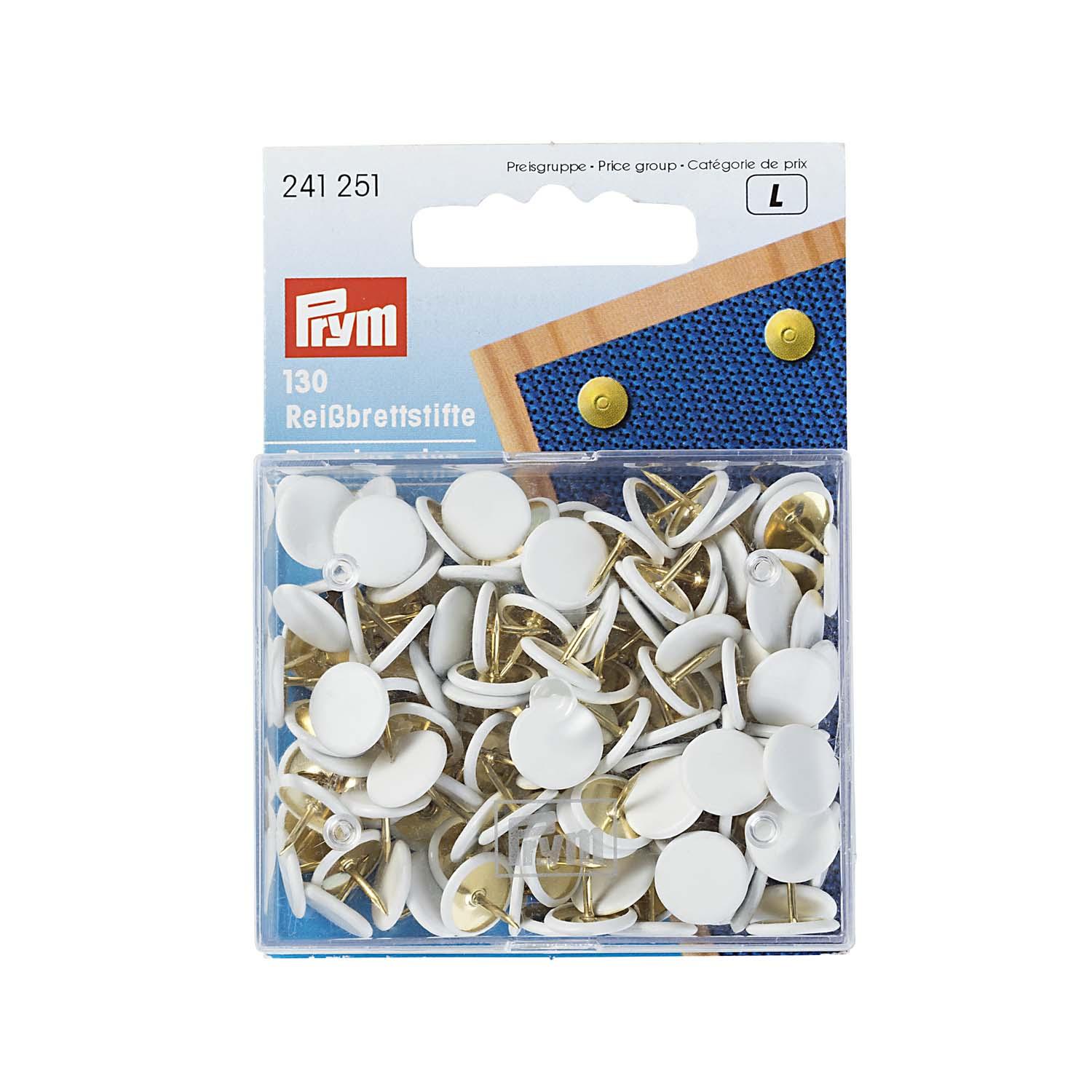 Prym Reißbrettstifte Eisen Kappen weiß