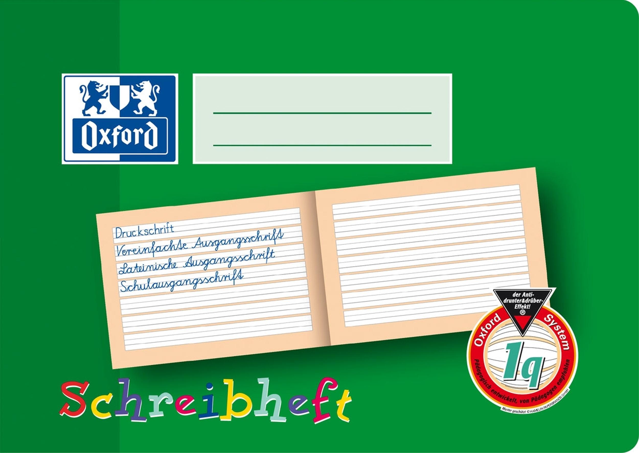 Oxford Schreiblernheft A5 Lineatur 1Q quer 16 Blatt