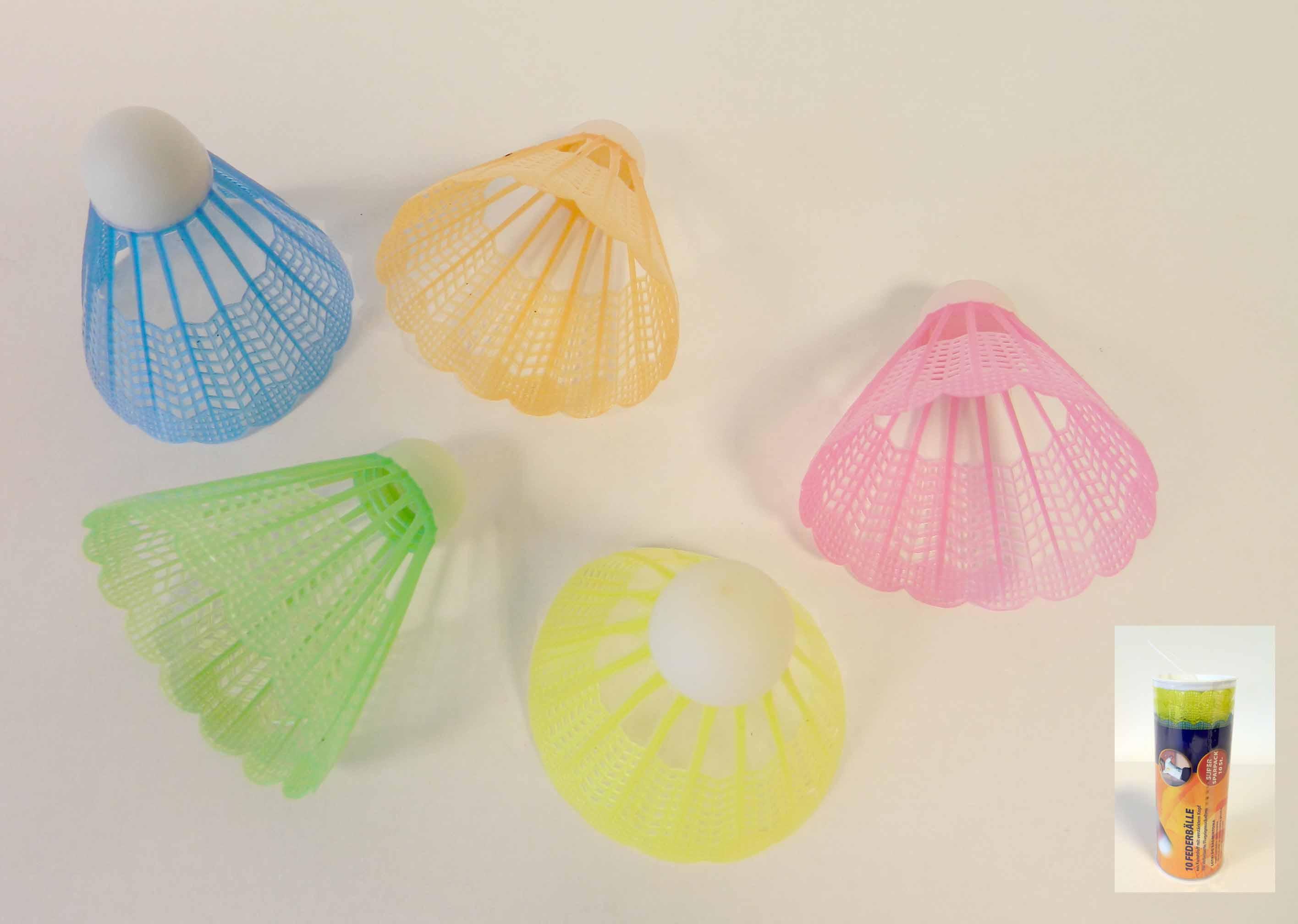 Best - 10 Stück Nylonfederbälle neon