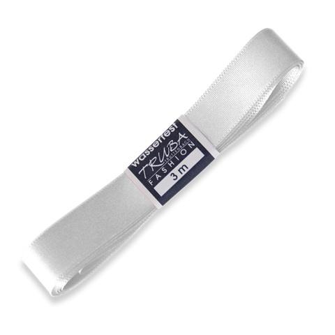 TRUBA Seidenband mit Webkante weiss