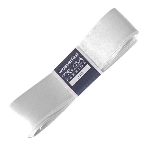 TRUBA Seidenband mit Webkante weiss