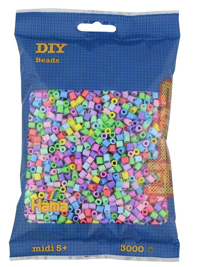 Hama - Bügelperlen im Beutel, ca 3000 Stck, Pastellmix