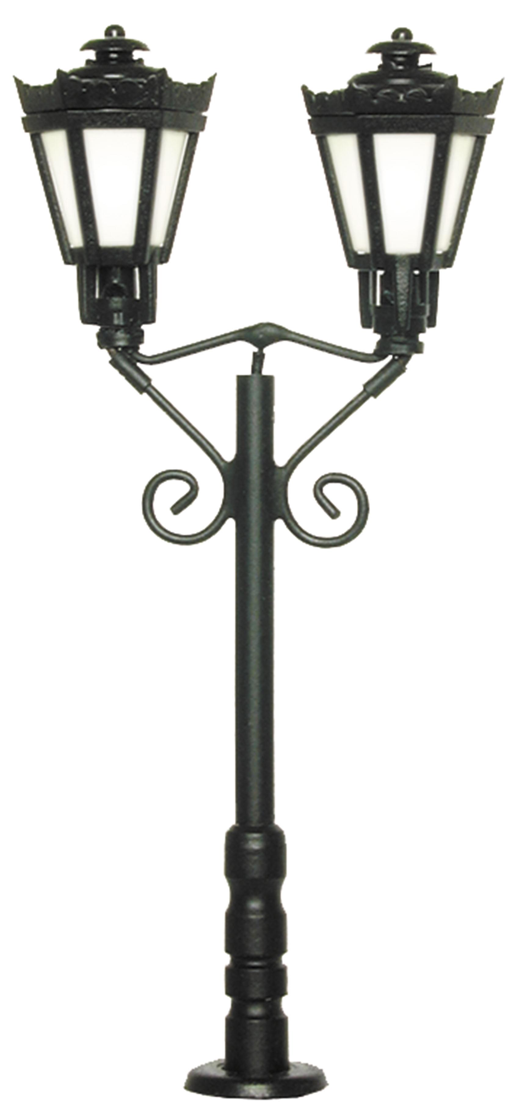 Viessmann 6073 - Parklaterne Zweiflammig, Schwarz H0
