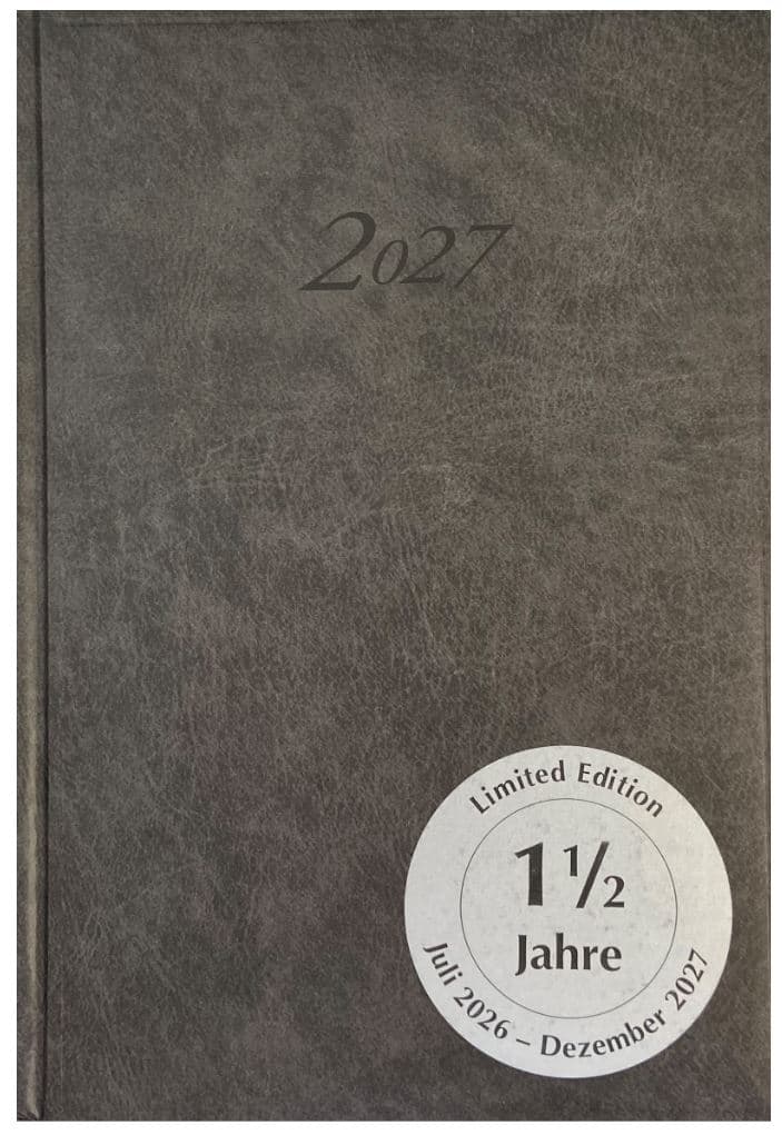 KALENDER-BUCH Juli 2026-Dezember 2027 Schwarz 592 Seiten