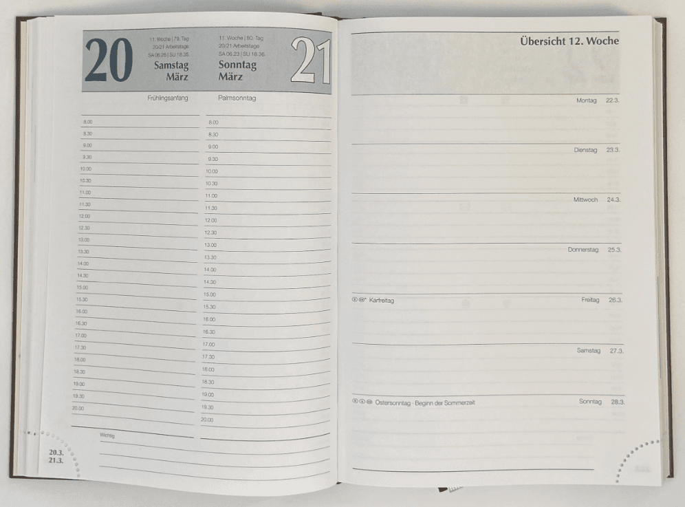 KALENDER-BUCH Juli 2026-Dezember 2027 Schwarz 592 Seiten