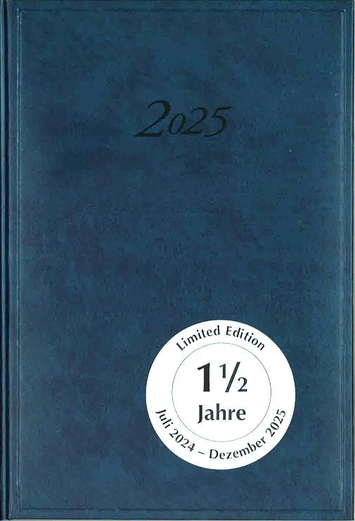 Kalender-Buch A5 Juli 2024 - Dezember 2025 blau