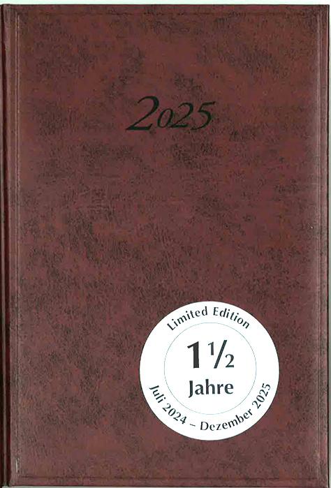 Kalender-Buch A5 Juli 2024 - Dezember 2025 rot