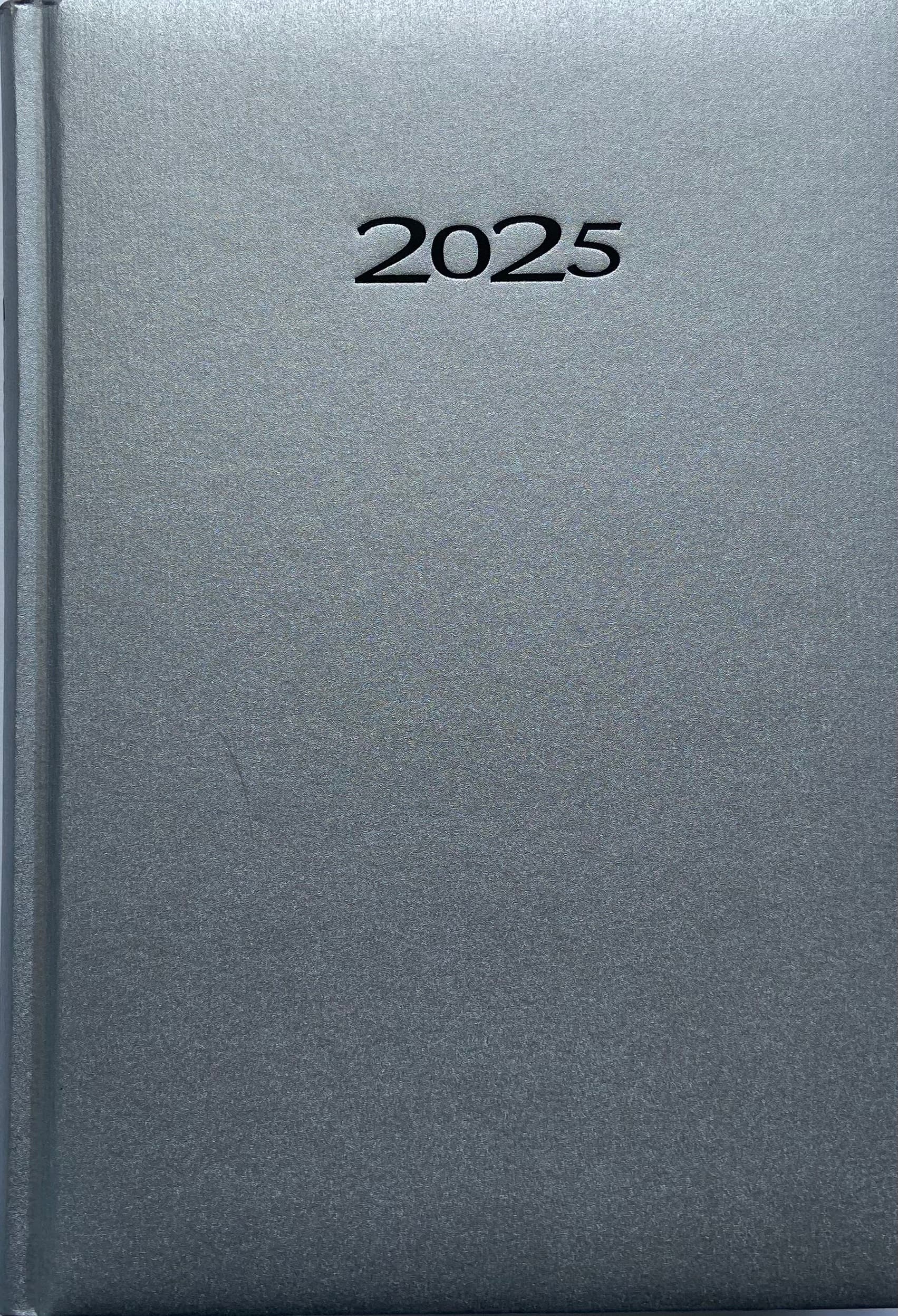 Kalender-Buch A5 2026 Silber 1 Tag/1 Seite