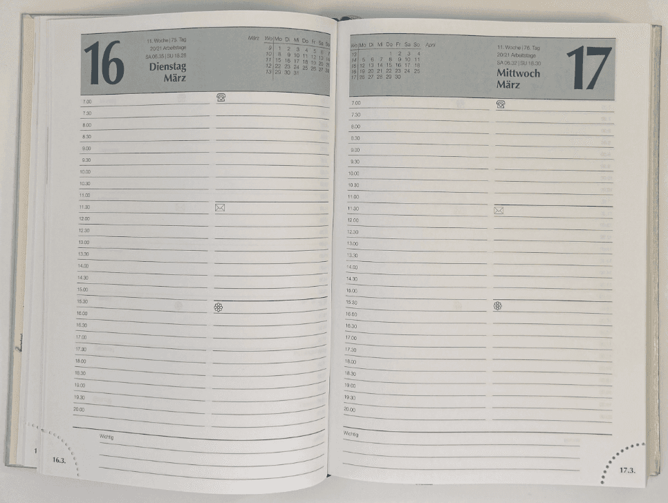 KALENDER-BUCH 2027 A5 Chef Miradur Silber 1 Tag 1 Seite
