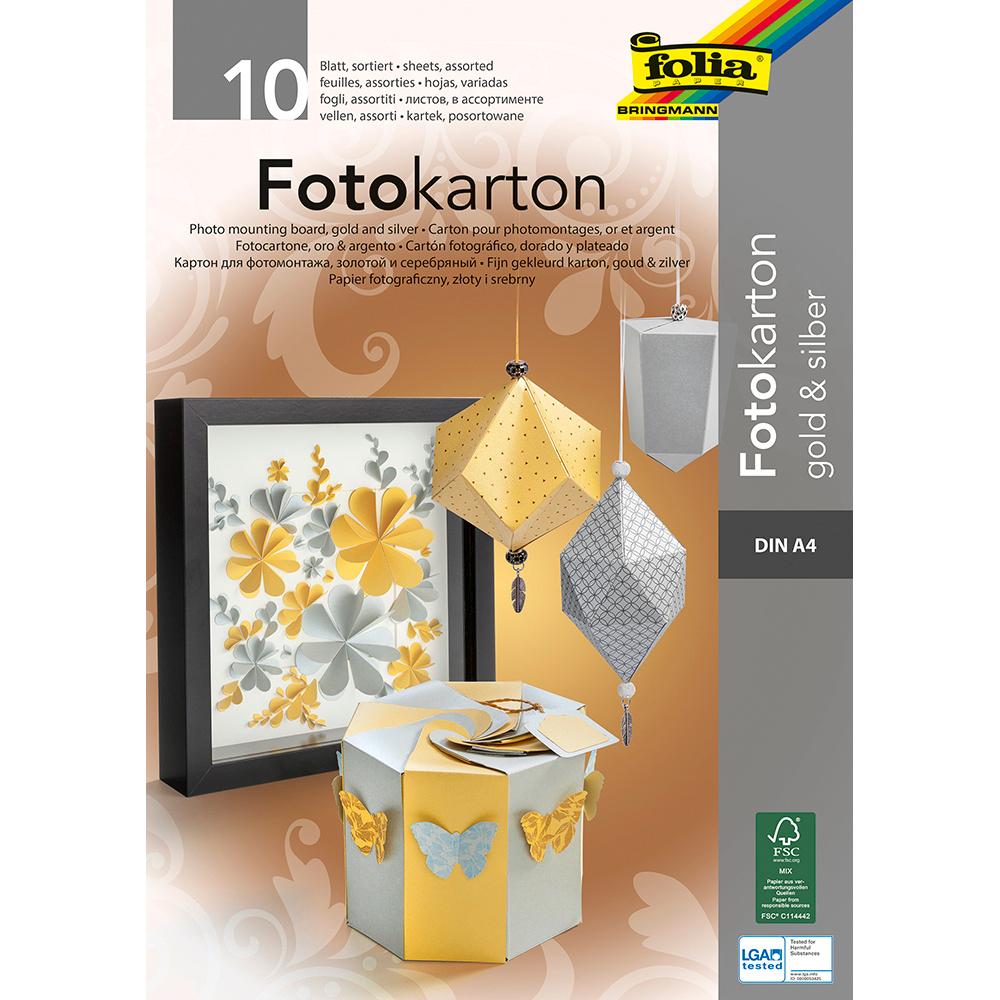 folia Fotokartonblock A4 gold/silber