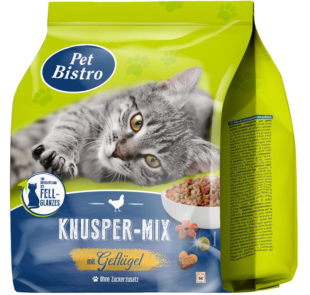 Pet Bistro Katzentrockenfutter Knusper-Mix mit Geflügel und Rind