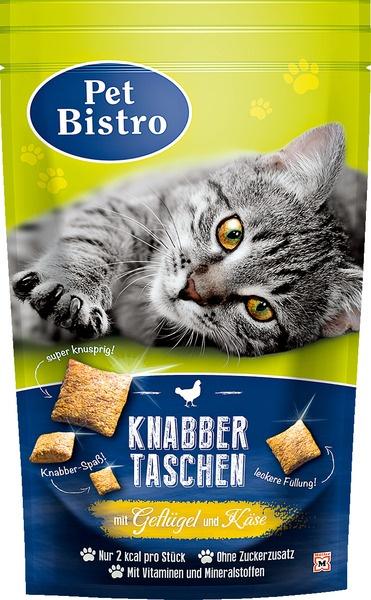 Pet Bistro Katzensnack Knabbertaschen mit Geflügel und Käse