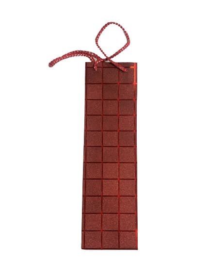 Geschenktüte für Flaschen Glitter rot kariert 36x10,5x10cm