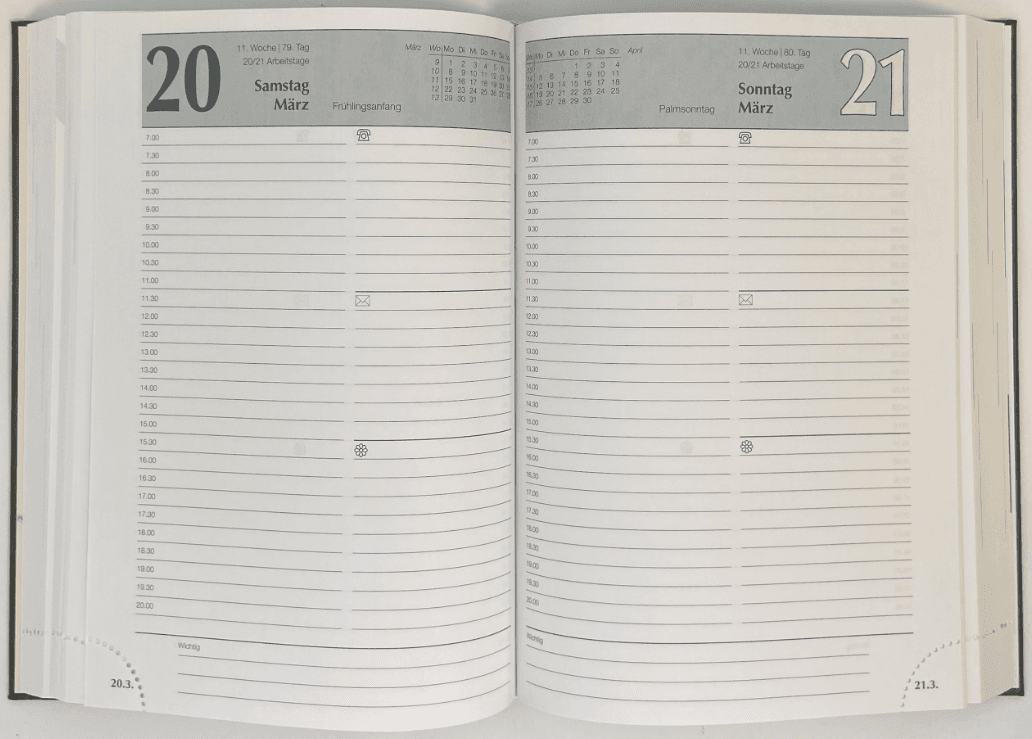 KALENDER-BUCH Juli 2026-Dezember 2027 Grün 592 Seiten