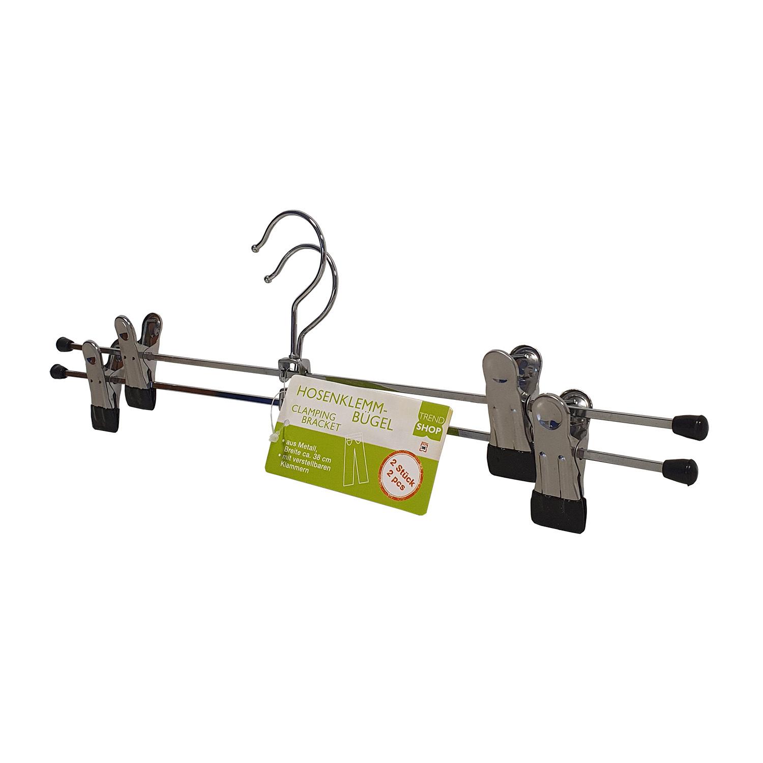 TRENDSHOP Hosenklemmbügel aus Metall 2er Set