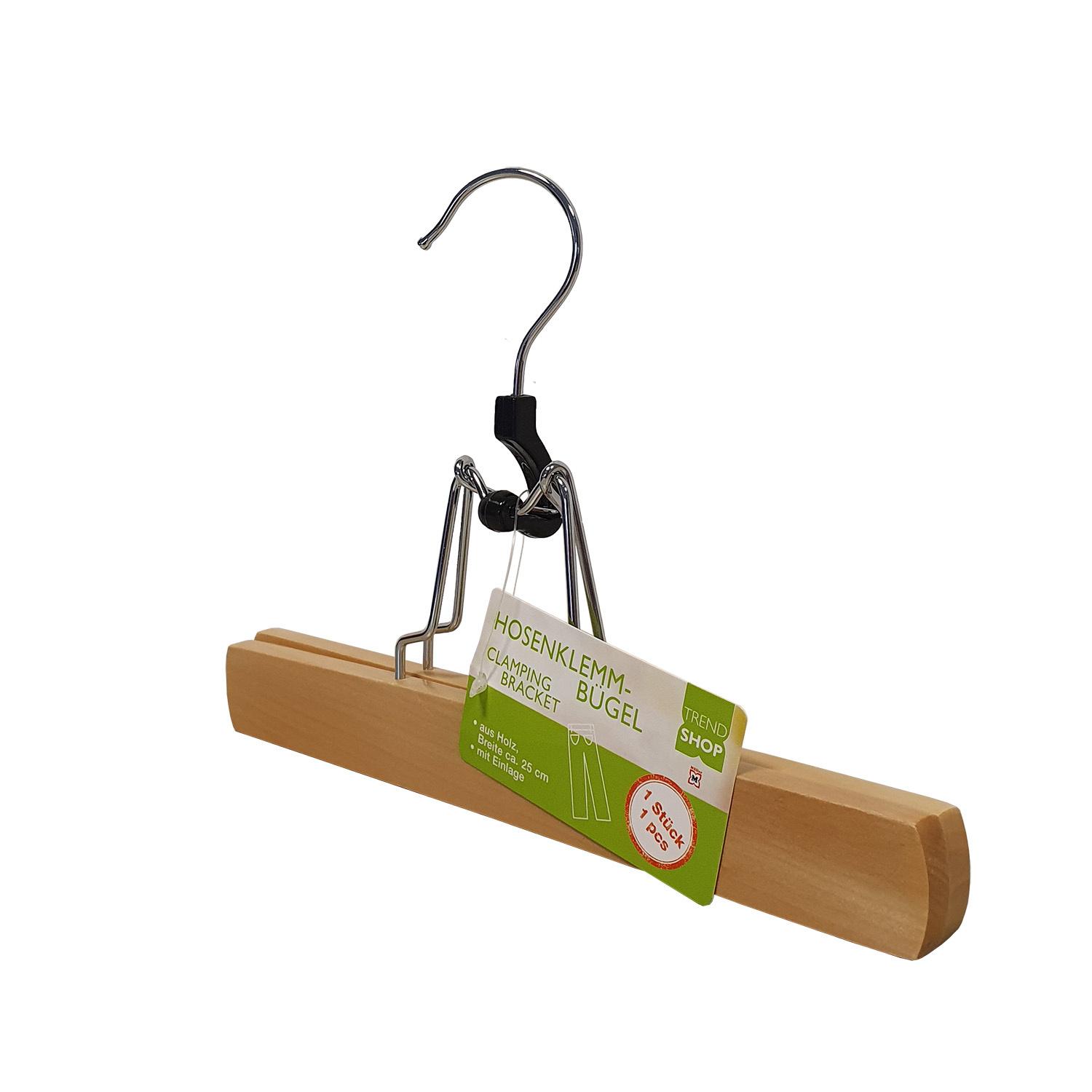 TRENDSHOP Hosenklemmbügel aus Holz