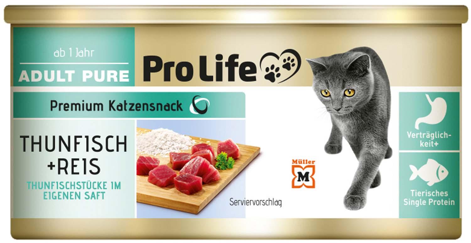 Pro Life Katze Katzennassfutter in eigenem Saft - mit Thunfisch und Reis