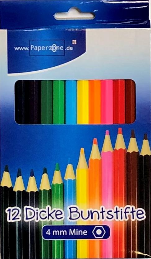 PAPERZONE Buntstifte mit 4mm Mine