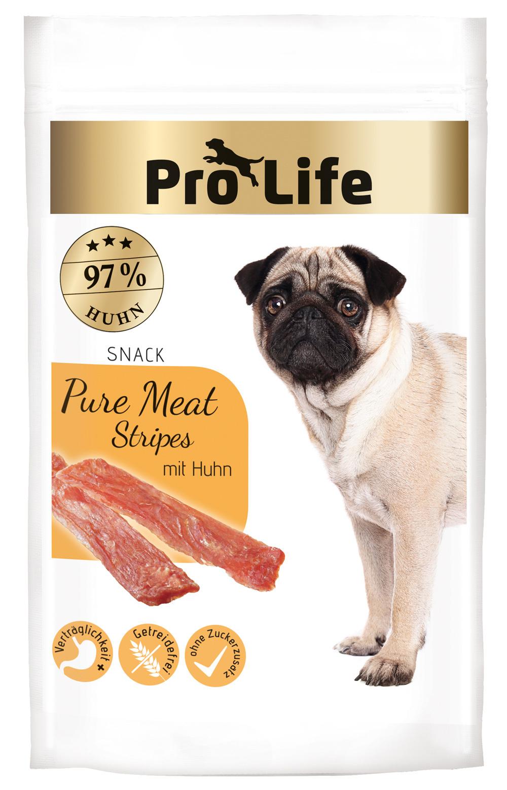 Pro Life Hundesnack Pure Meat Stripes mit Huhn
