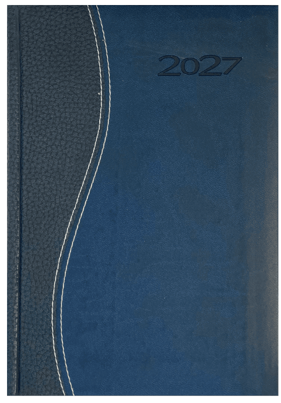 KALENDER-BUCH 2027  A5 Bicolor Onda Blau/Blau