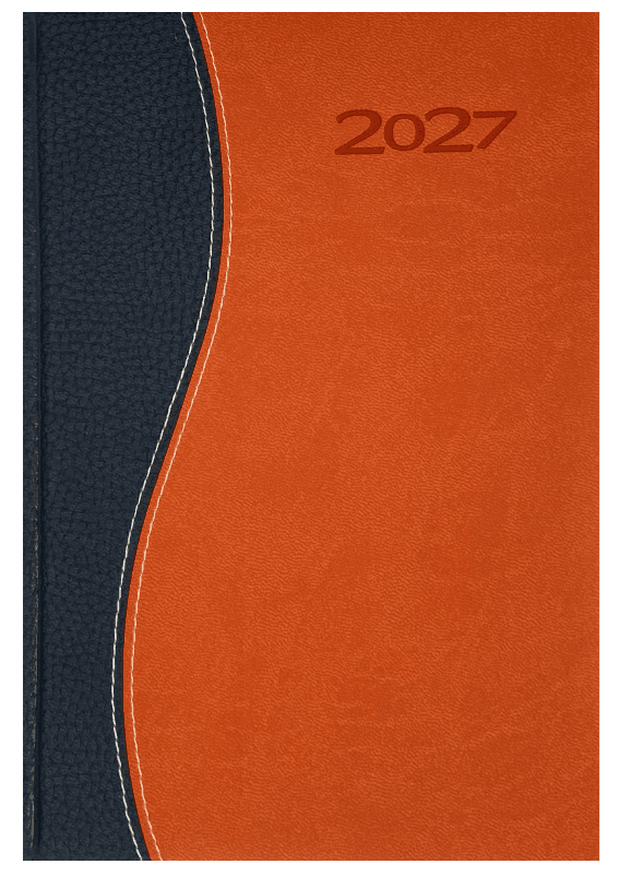 KALENDER-BUCH 2027  A5 Bicolor Onda Blau/Orange